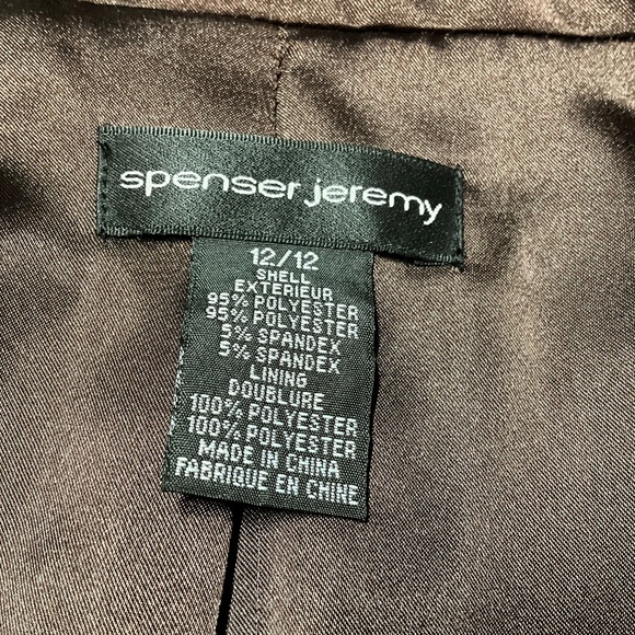 SPENSER JEREMY Fully Lined Brown Velvet Blazer Satin Collar, Lapels Front Tie 12 - Picture 5 of 8